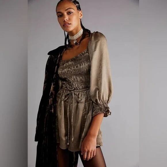 Free People Cassidy Romper Size Small Ruched Casual Nightout - Picture 1 of 7